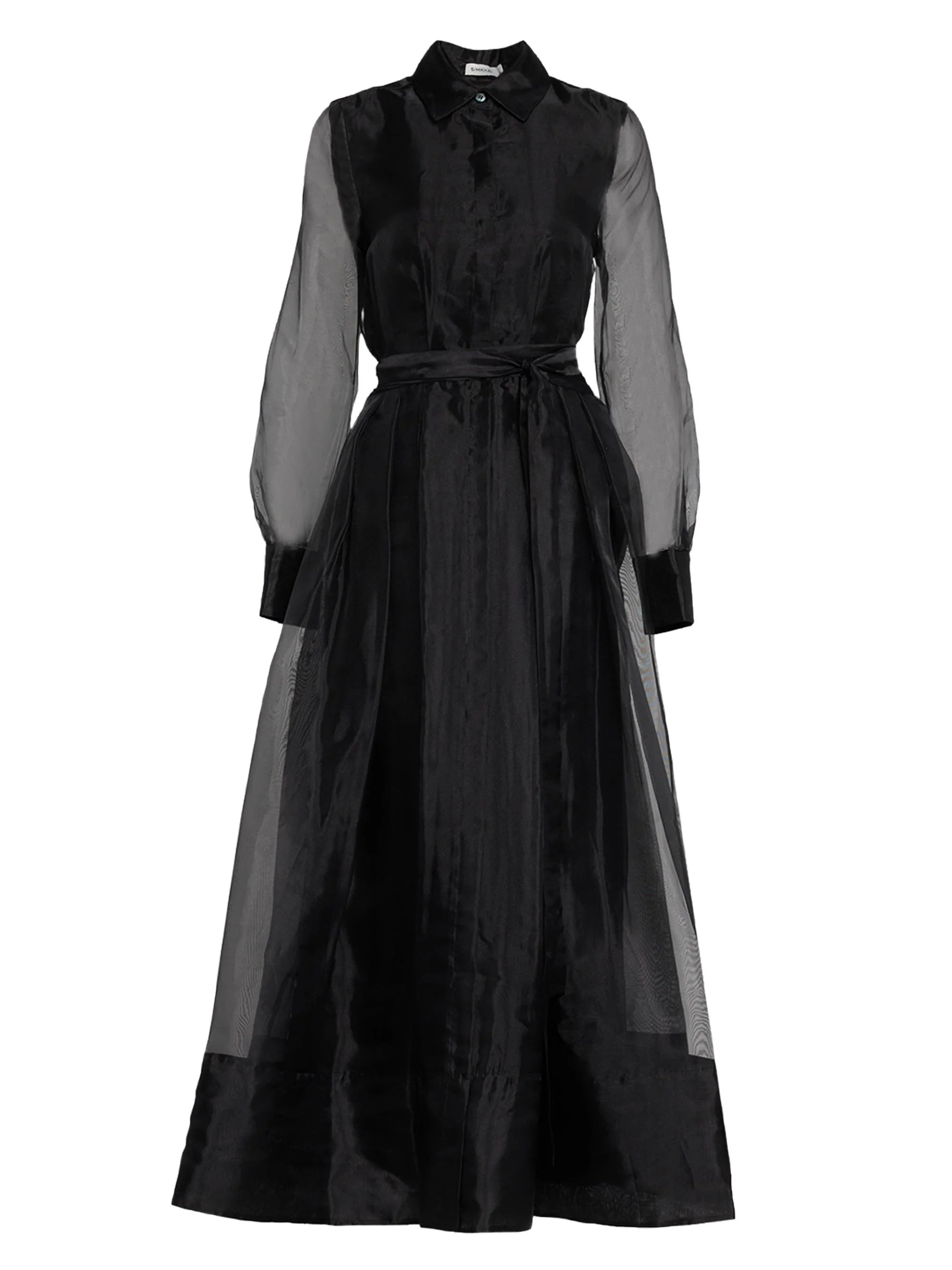 Montgomery belted pleated organza 미디 드레스 - 1
