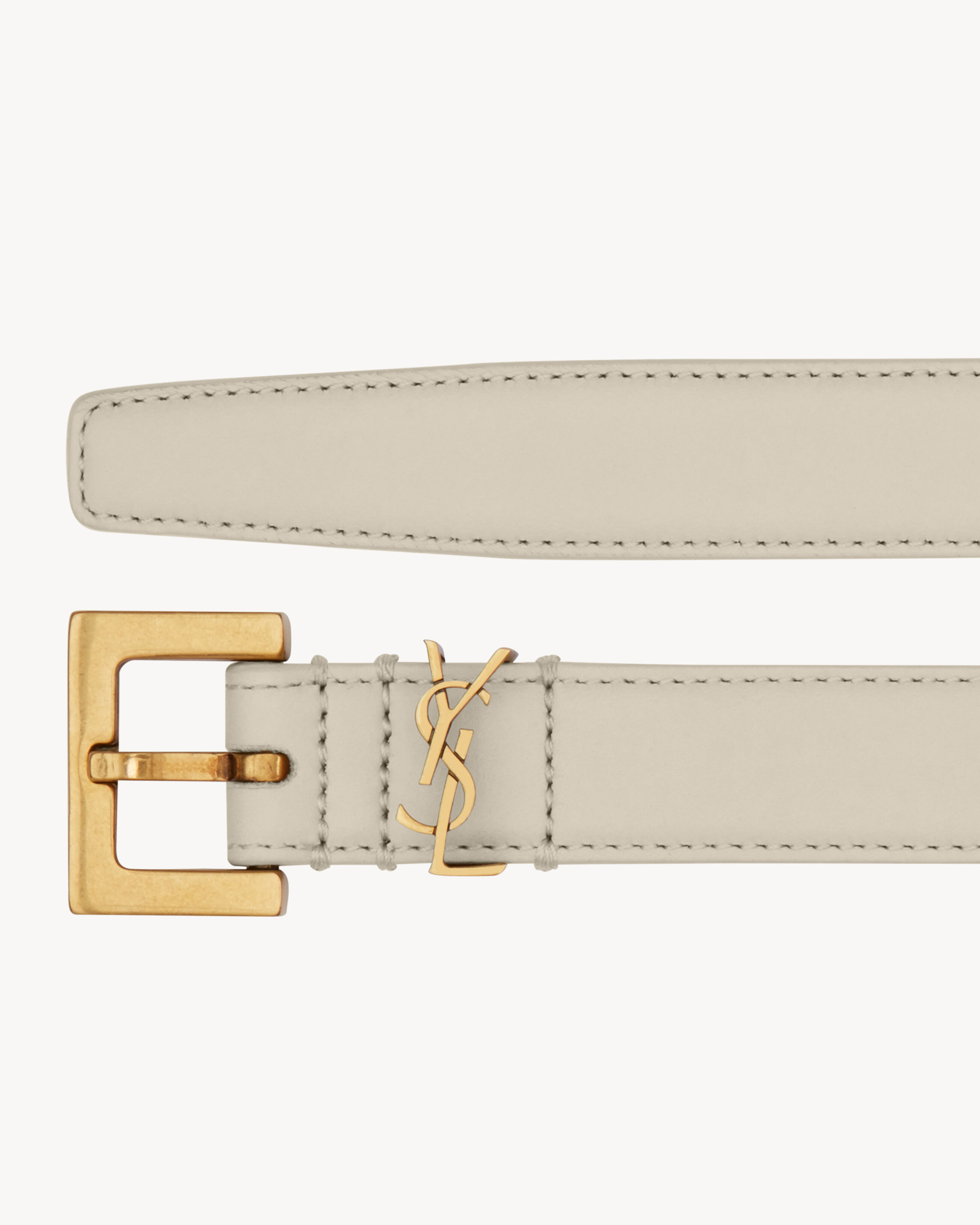 narrow monogram belt with square buckle in lacquered leather - 2