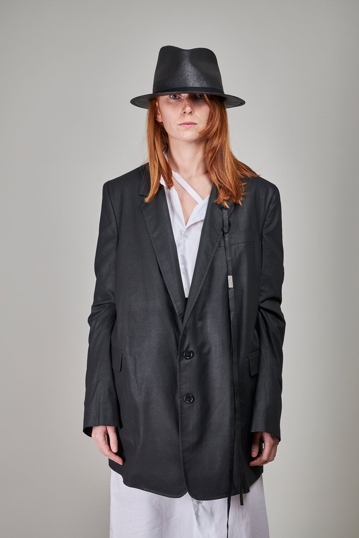 Agnes Slouchy Jacket Waxed , black - 1