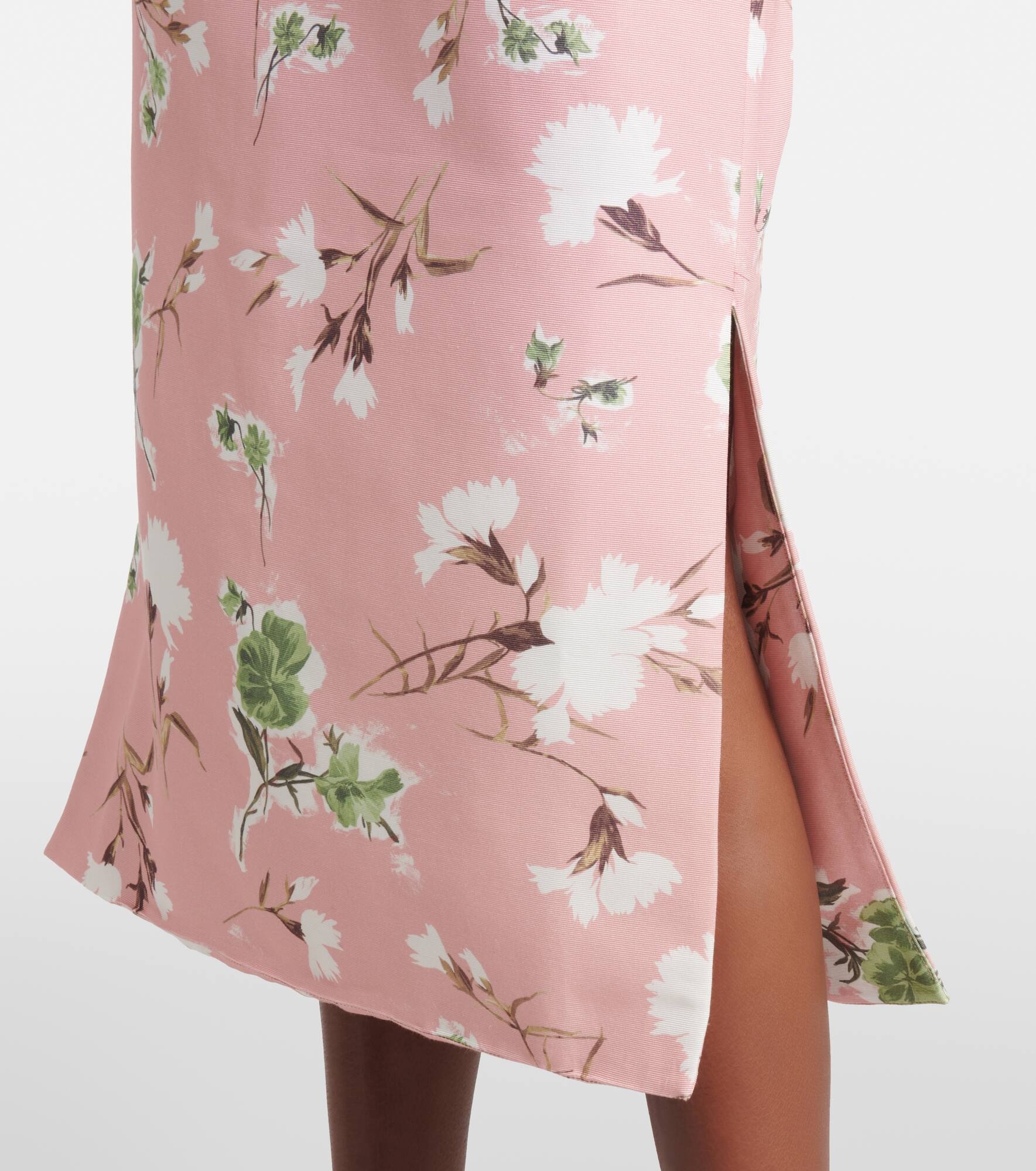 Floral cotton-blend faille midi dress - 5