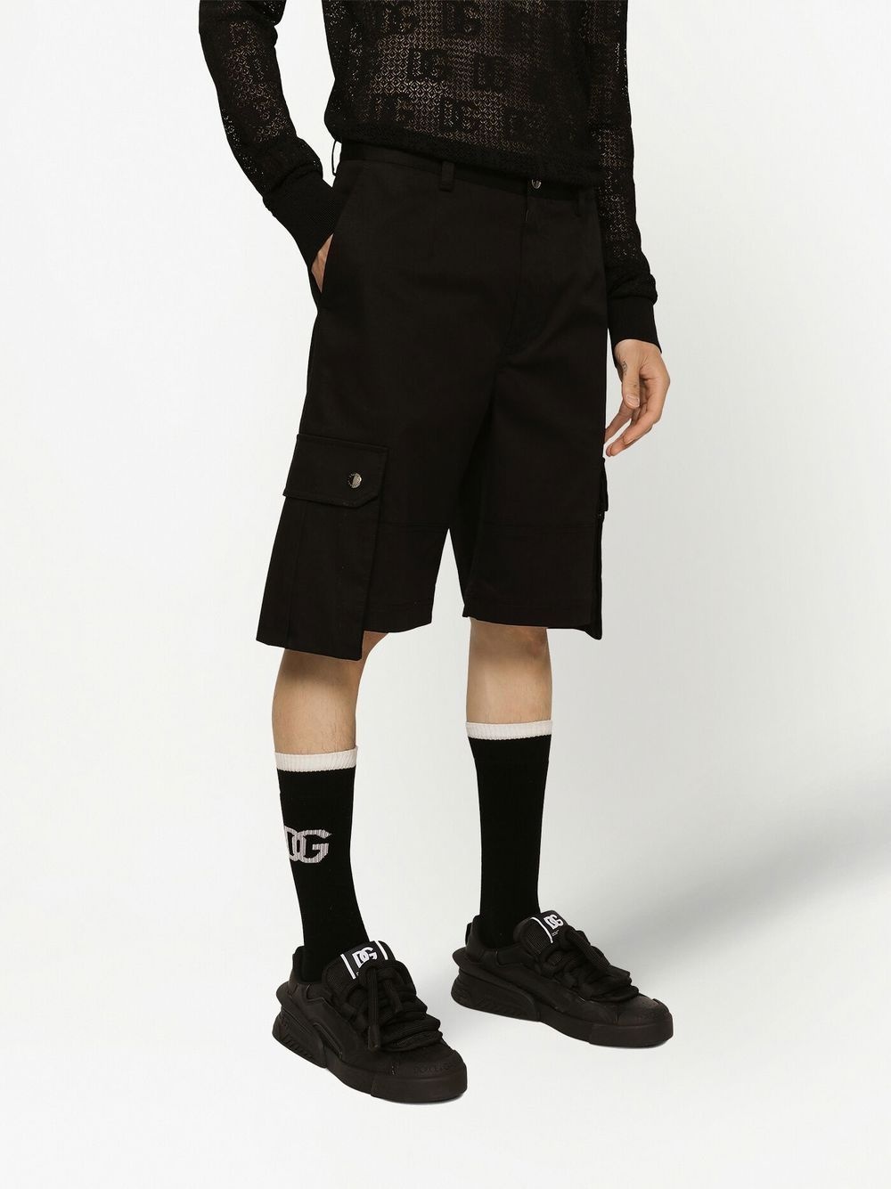 knee-length cotton Bermuda shorts - 3