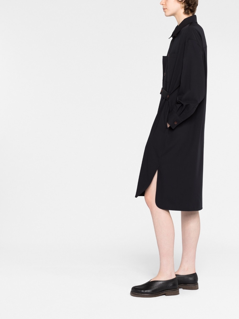long-sleeve shirt dress - 4