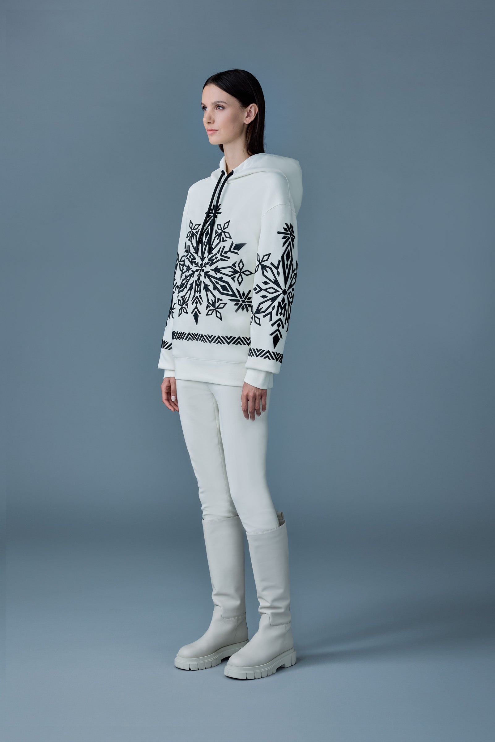 OLSEN Snowflake embroidery hoodie - 3