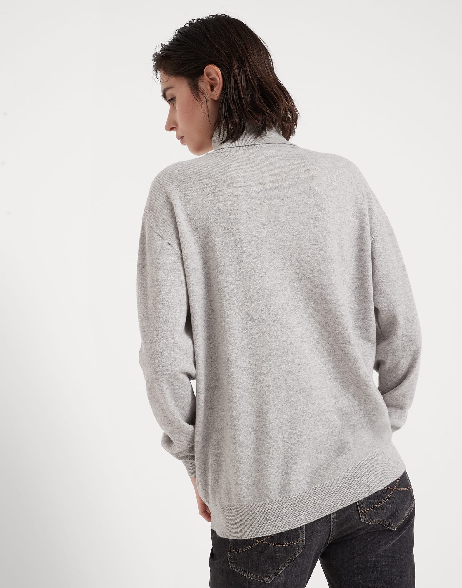 Cashmere turtleneck sweater with monili - 2