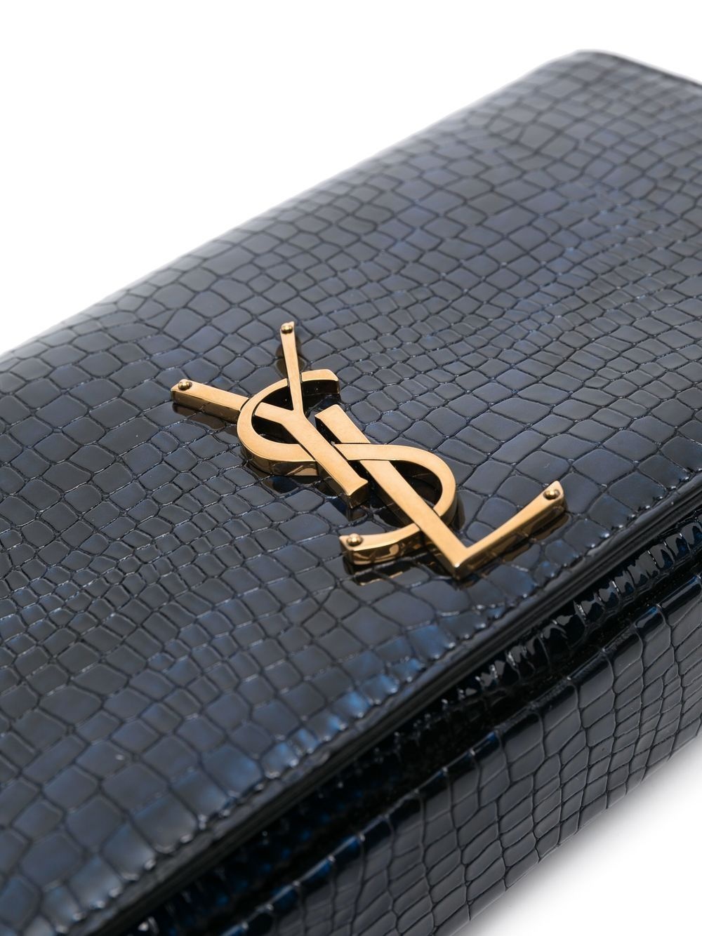 Kate Supple 99 Chain Bag In Crocodile-embossed Shiny Leather