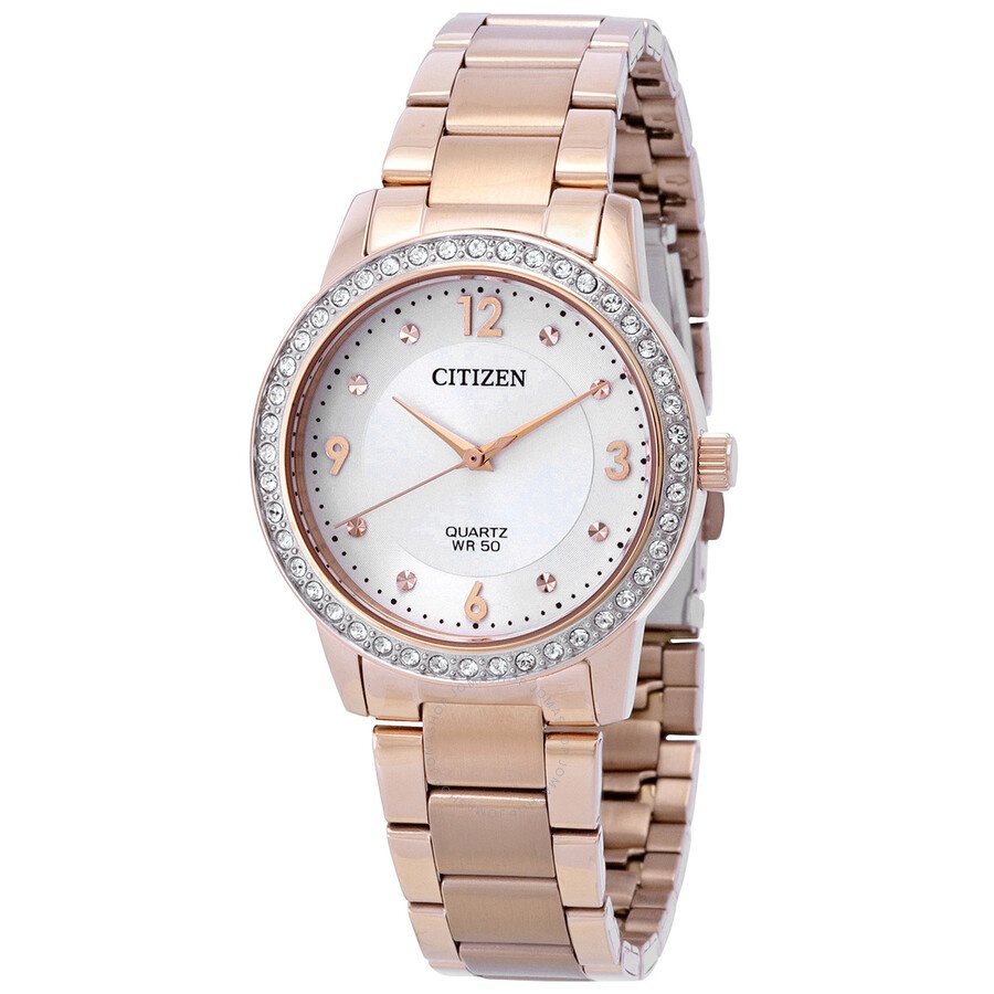 Citizen - Citizen Quartz Crystal White Dial Ladies Watch EL3093-83A - 1