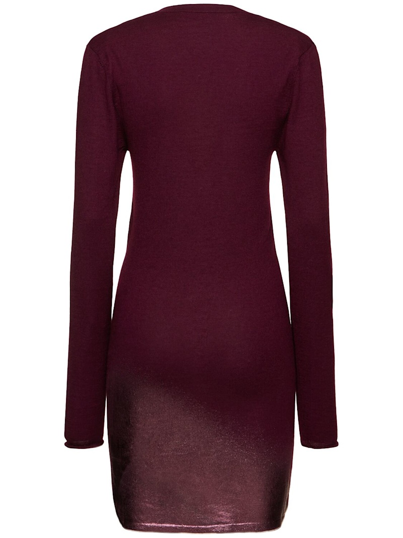 Cashmere & silk v-neck mini dress - 2