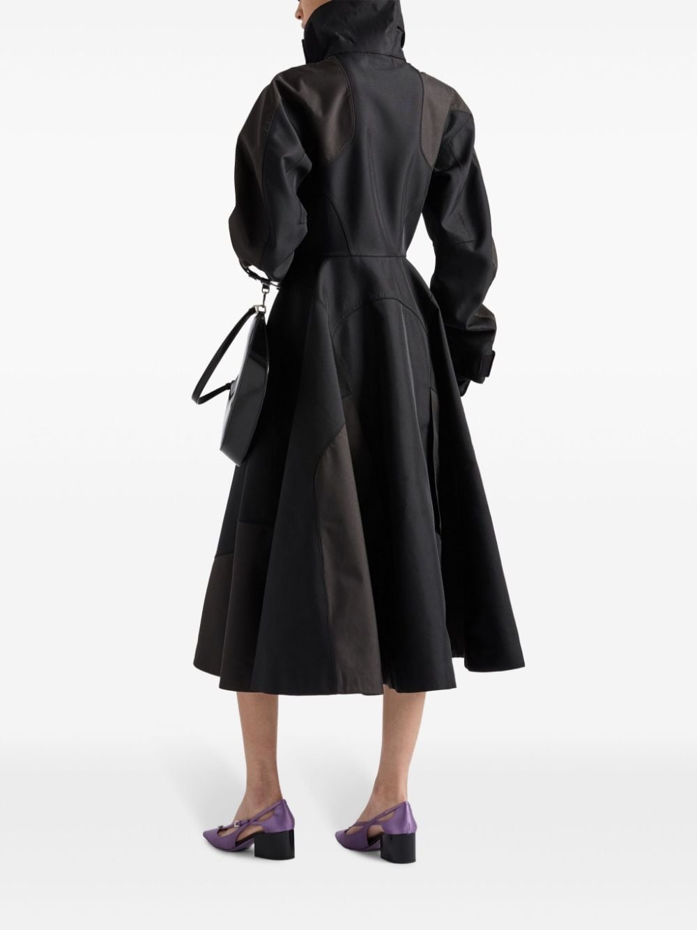 single-breasted panelled coat - 3