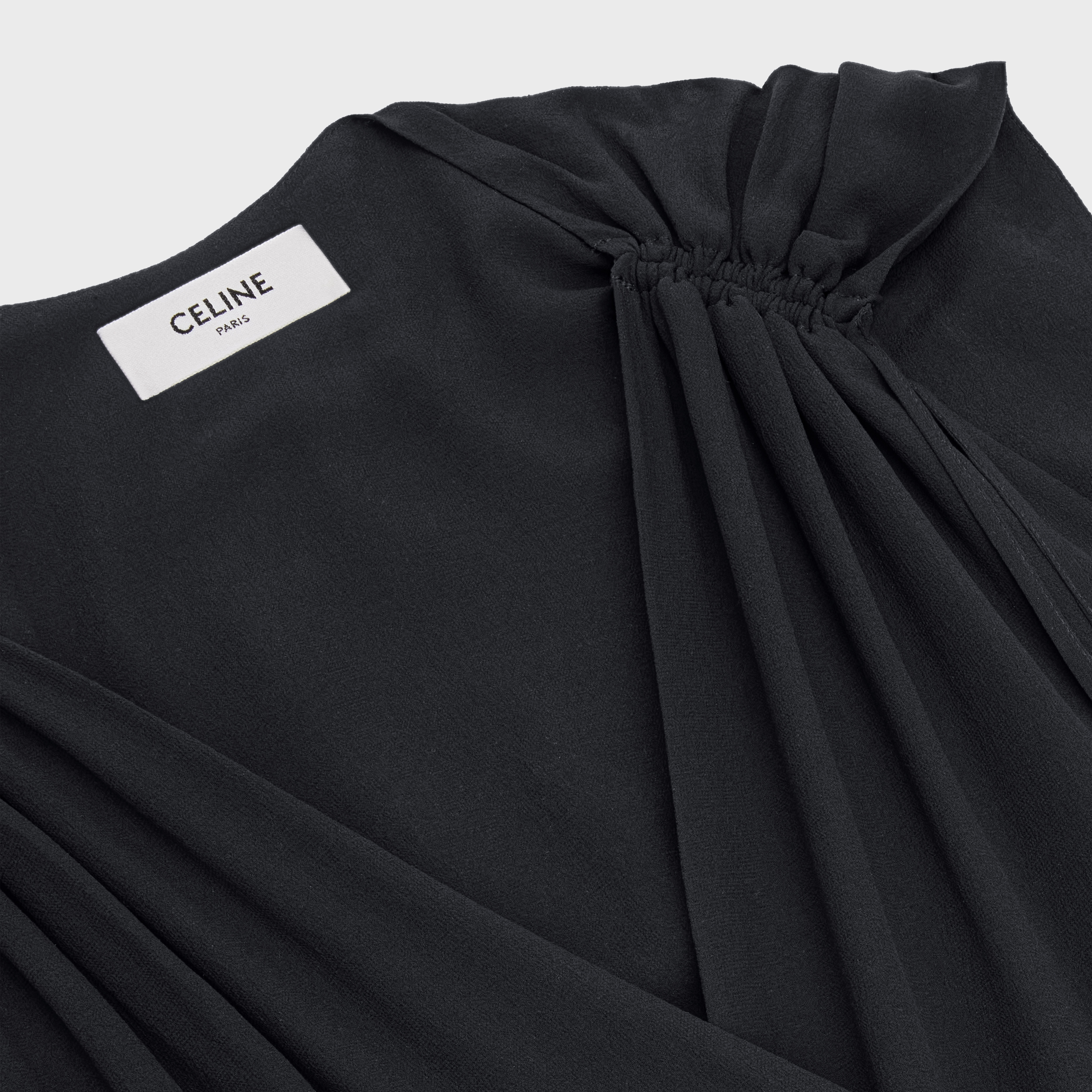 V-NECK DRESS IN SILK GEORGETTE - 3