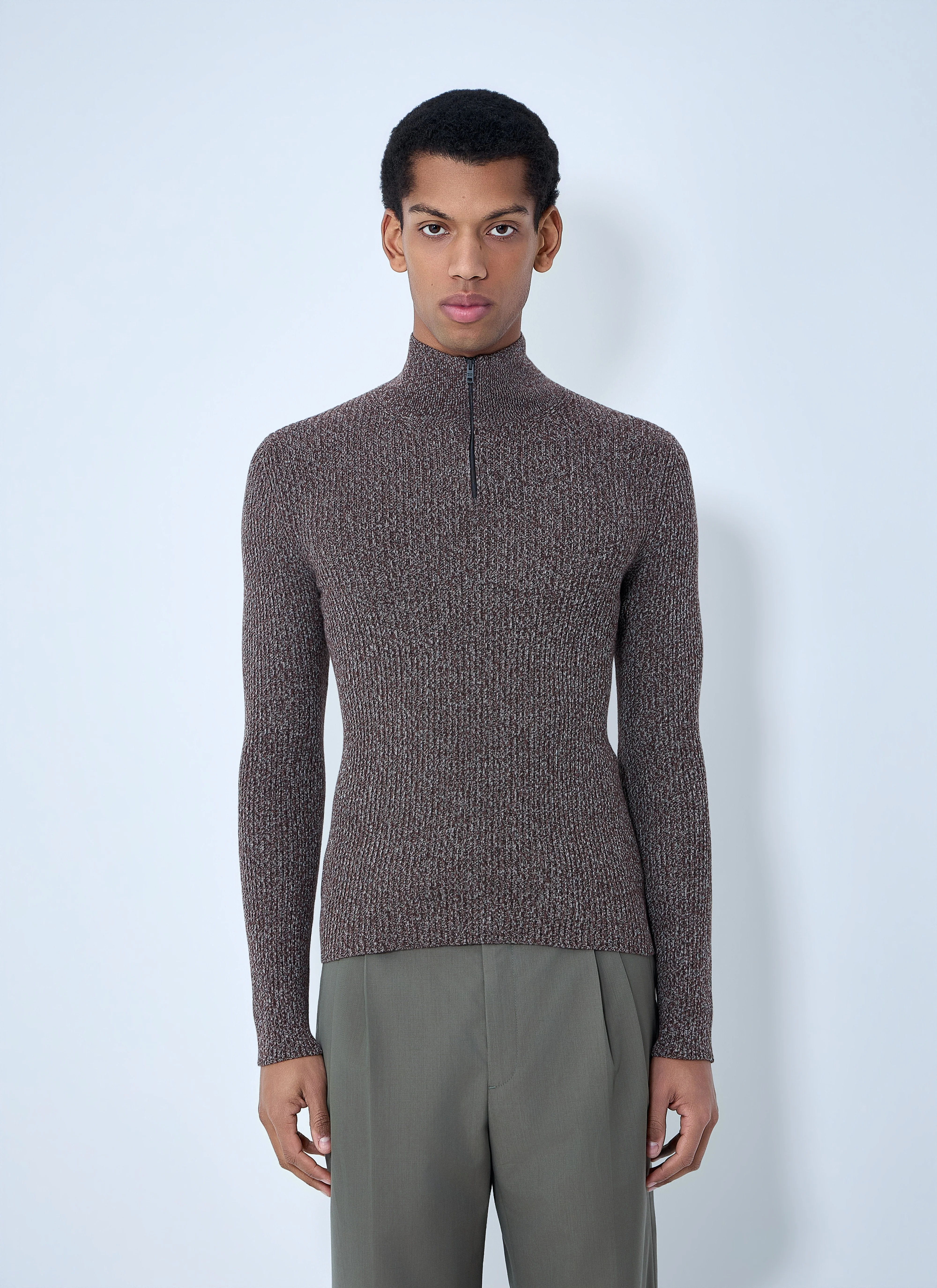 Prada Men High Neck Zip Sweater - 1