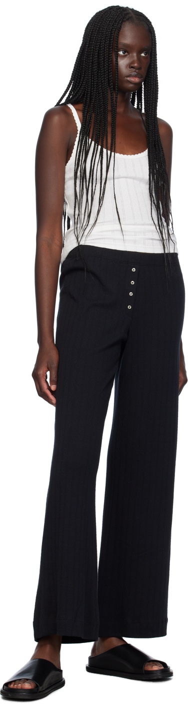 Black Pointelle Boxer Lounge Pants - 8