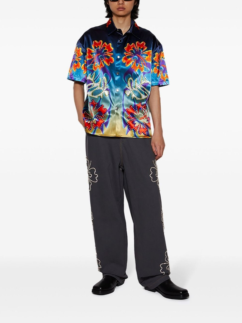BLUEMARBLE Hibiscus floral-print shirt outlook