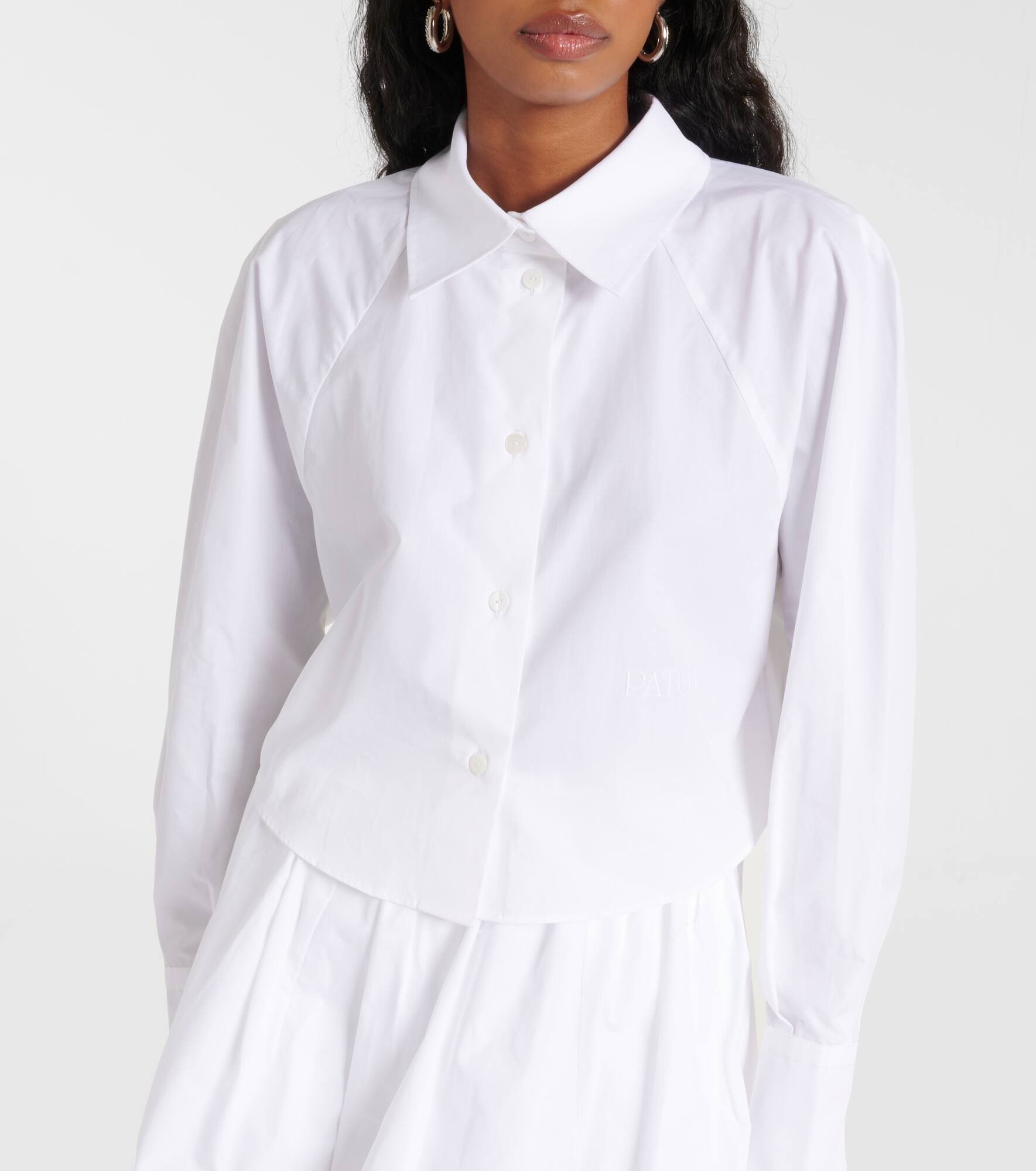 Cotton poplin cropped shirt - 6