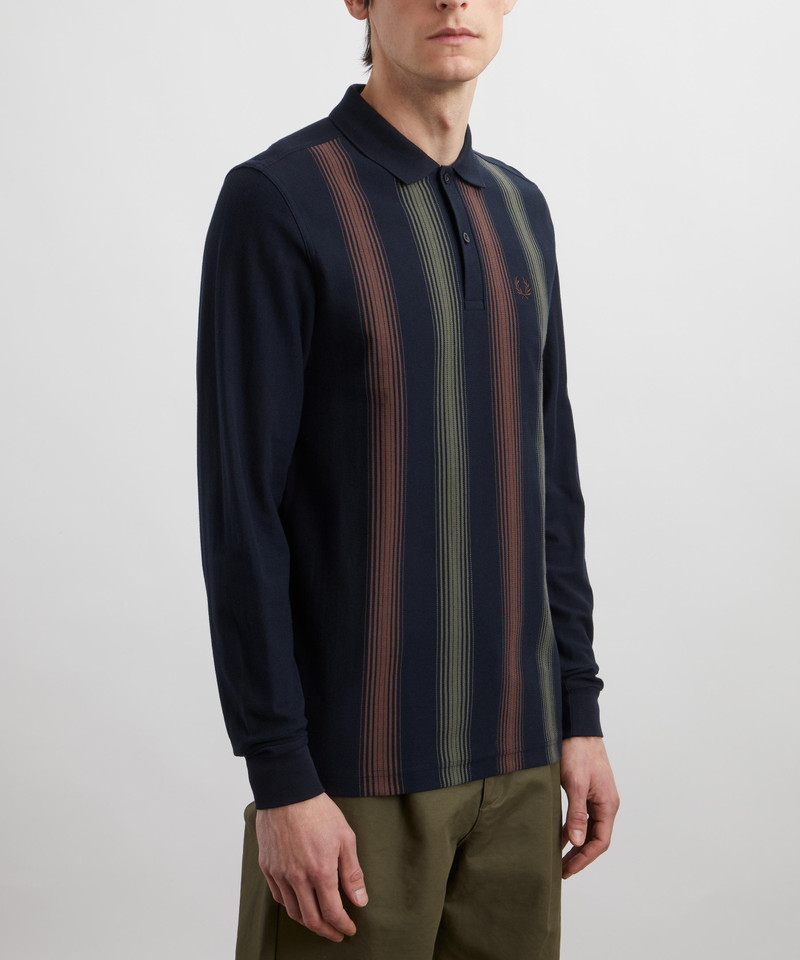 Striped Long-Sleeved Polo Shirt 3