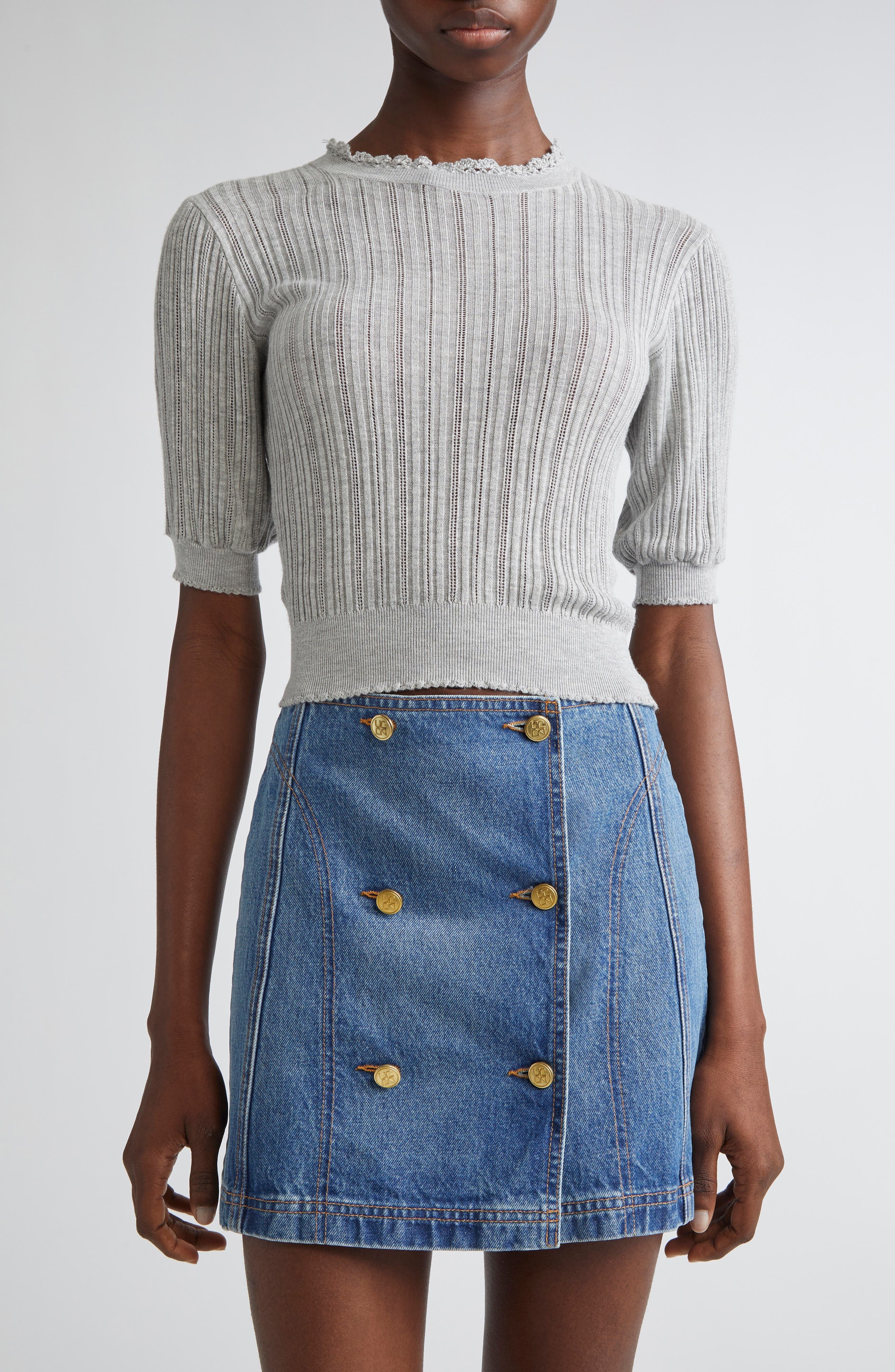 Ulla Johnson Gemma Rib Top in Slate at Nordstrom - 1