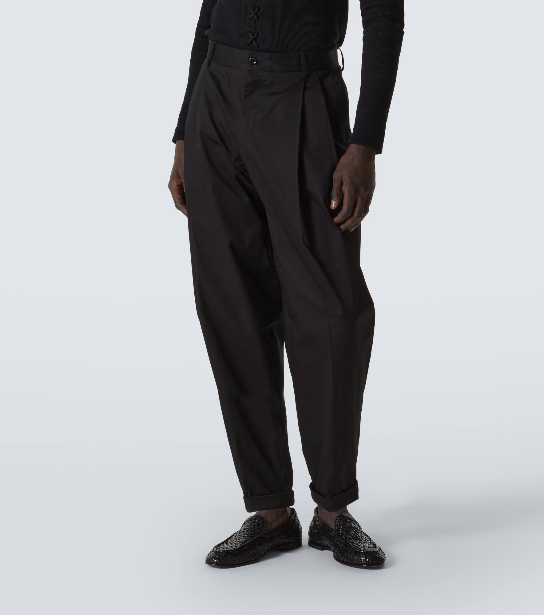 Cotton-blend tapered pants - 3