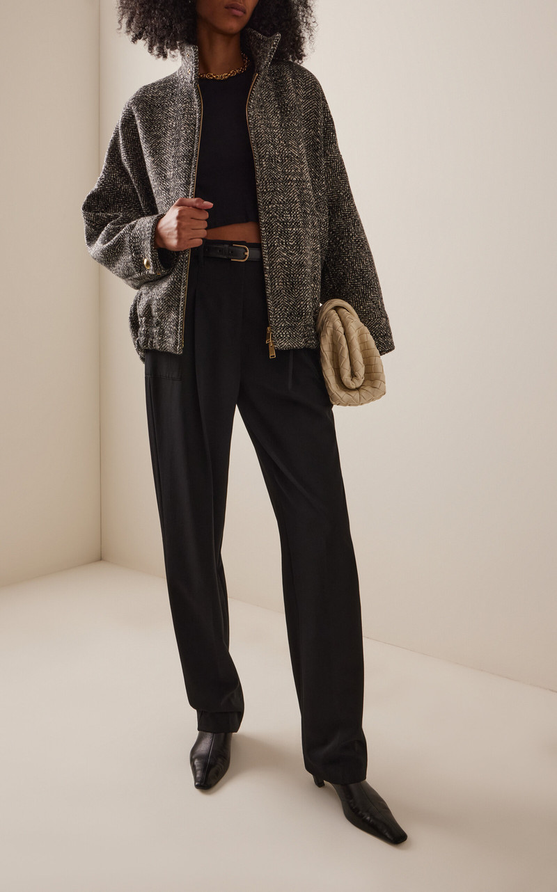 Lee Herringbone Wool Bomber Jacket black/white 3