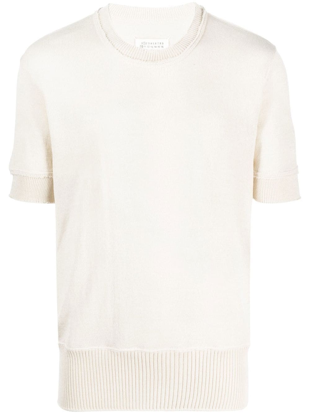 ripped-edge knitted T-shirt - 1