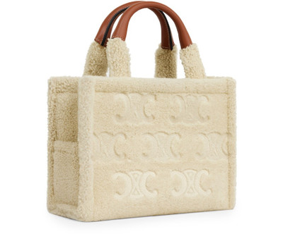 CELINE Small cabas thais in shearling with Triomphe embroideries outlook