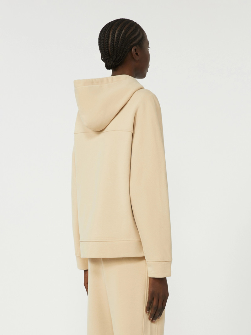 NUVOLE Cotton zip-up sweatshirt - SAND 4