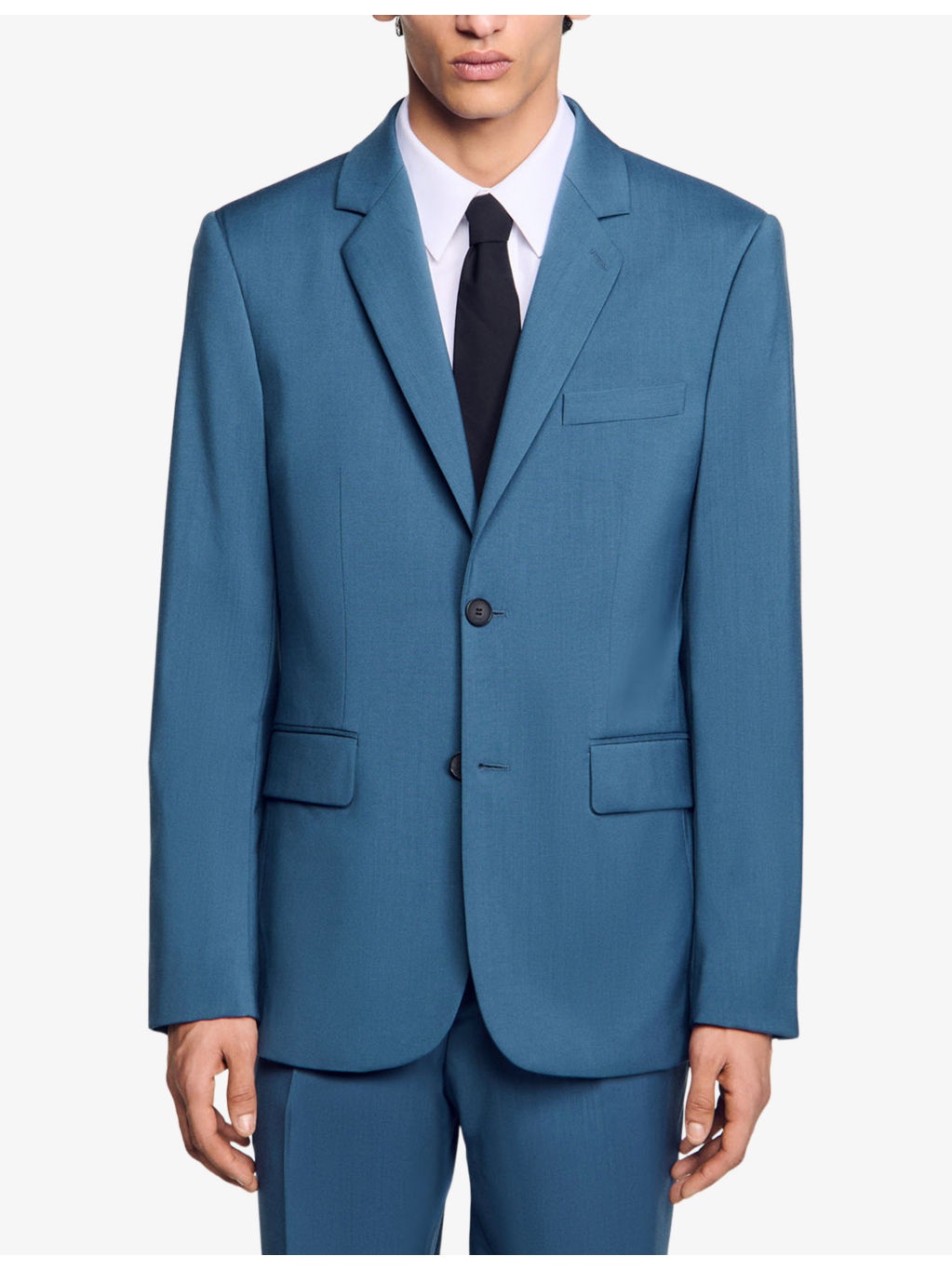 Single-Breasted Notch-Lapel Wool Blazer - 3