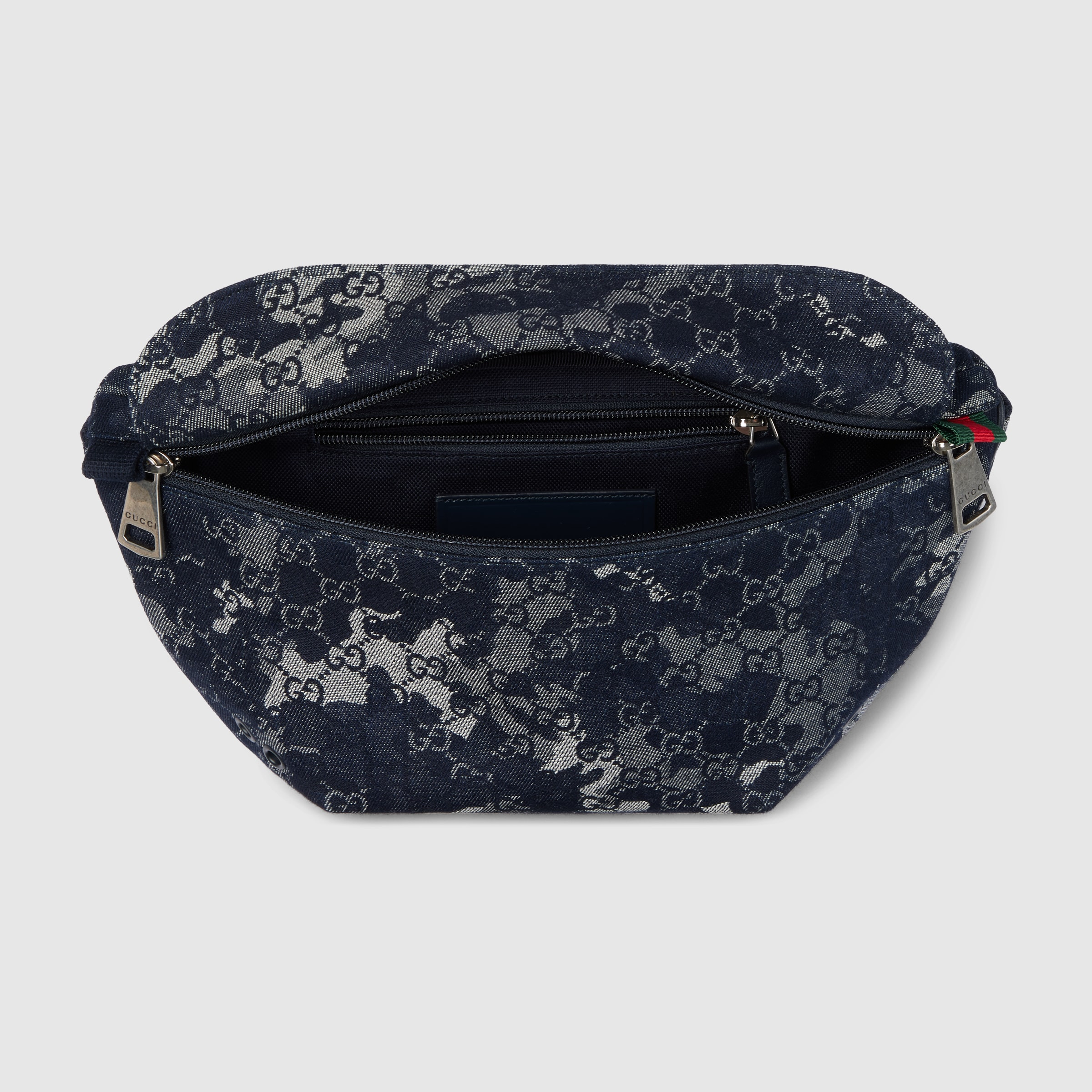 GG denim large belt bag - 7