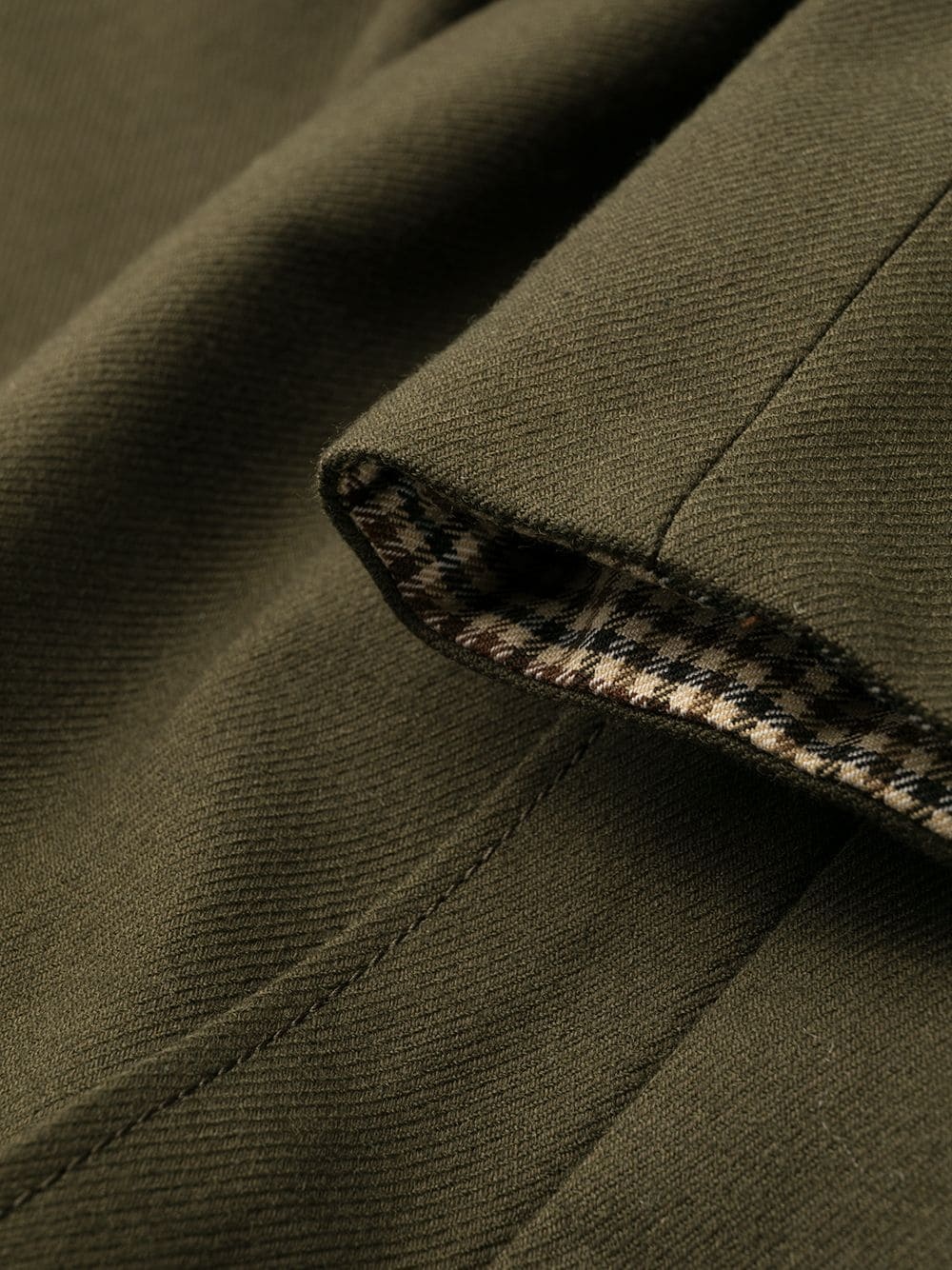 gingham check lined overcoat - 6