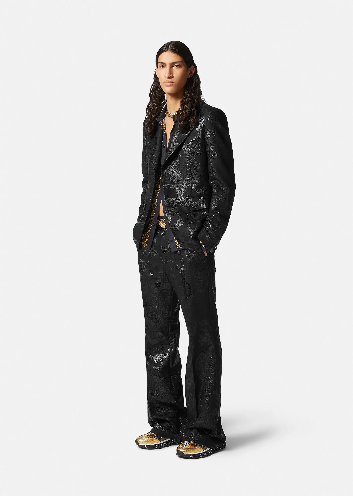 Fendace Flared Jacquard Pants - 2
