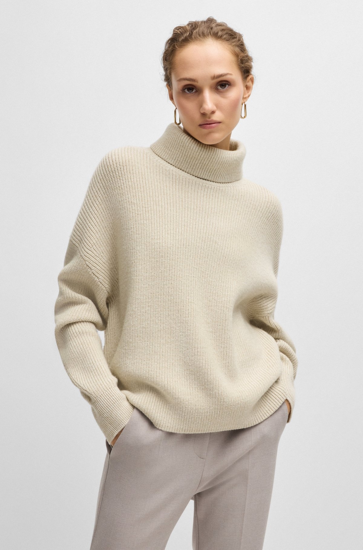 RIBBED ROLLNECK SWEATER IN WOOL - 2