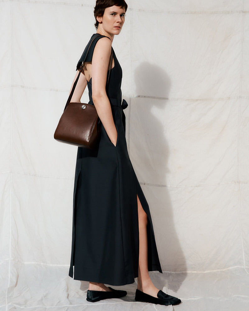 PUSHLOCK CROSSBODY BAG DARK BROWN 3