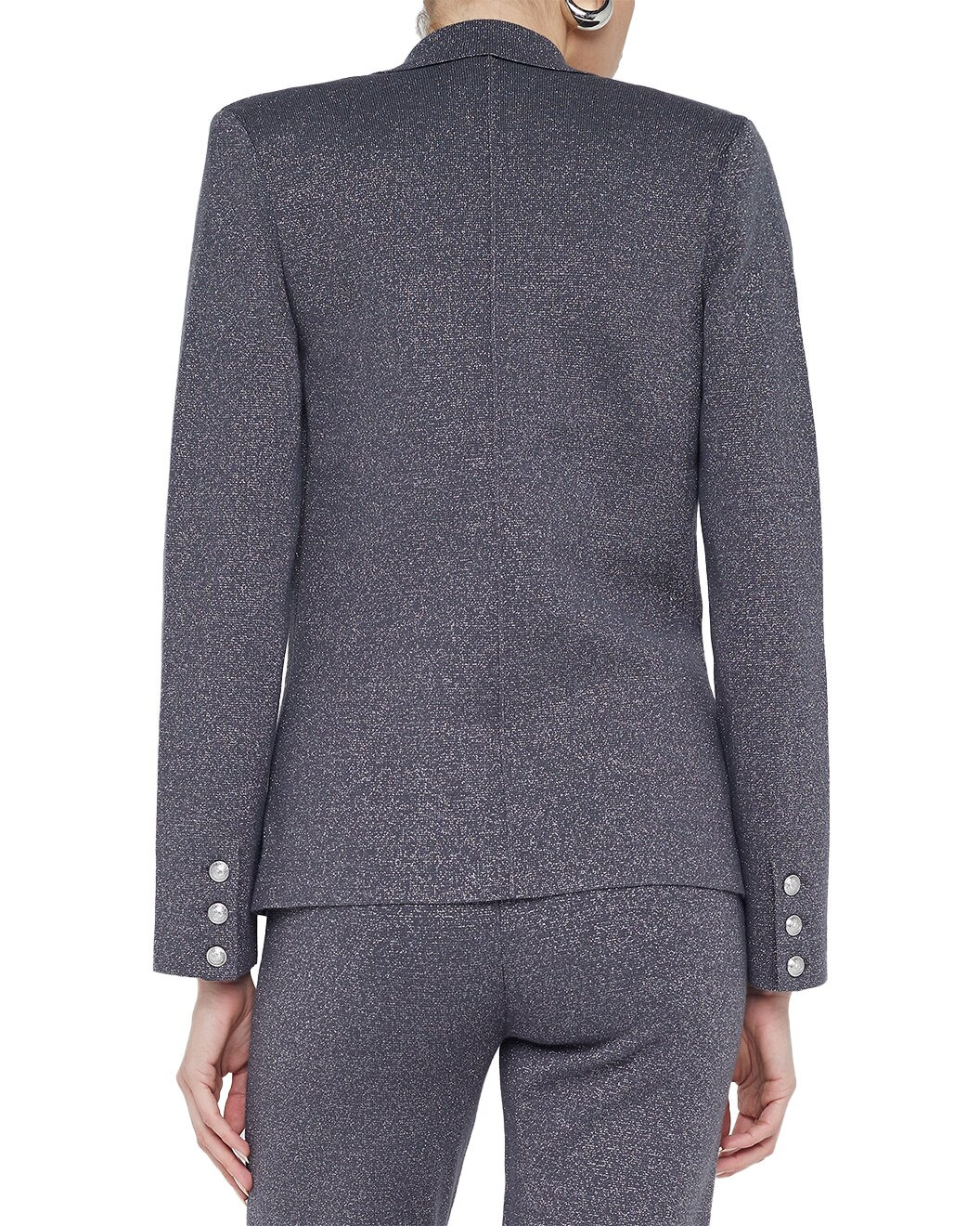 L'AGENCE Kenzie Metallic Knit Blazer - 2