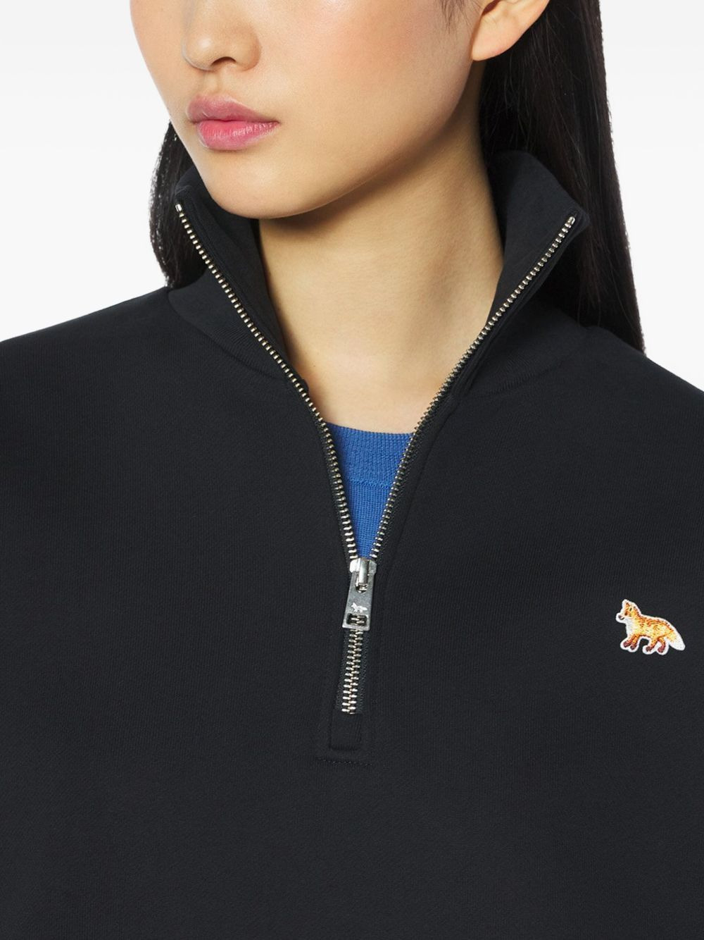 Profile Fox-embroidered half-zip sweatshirt - 4