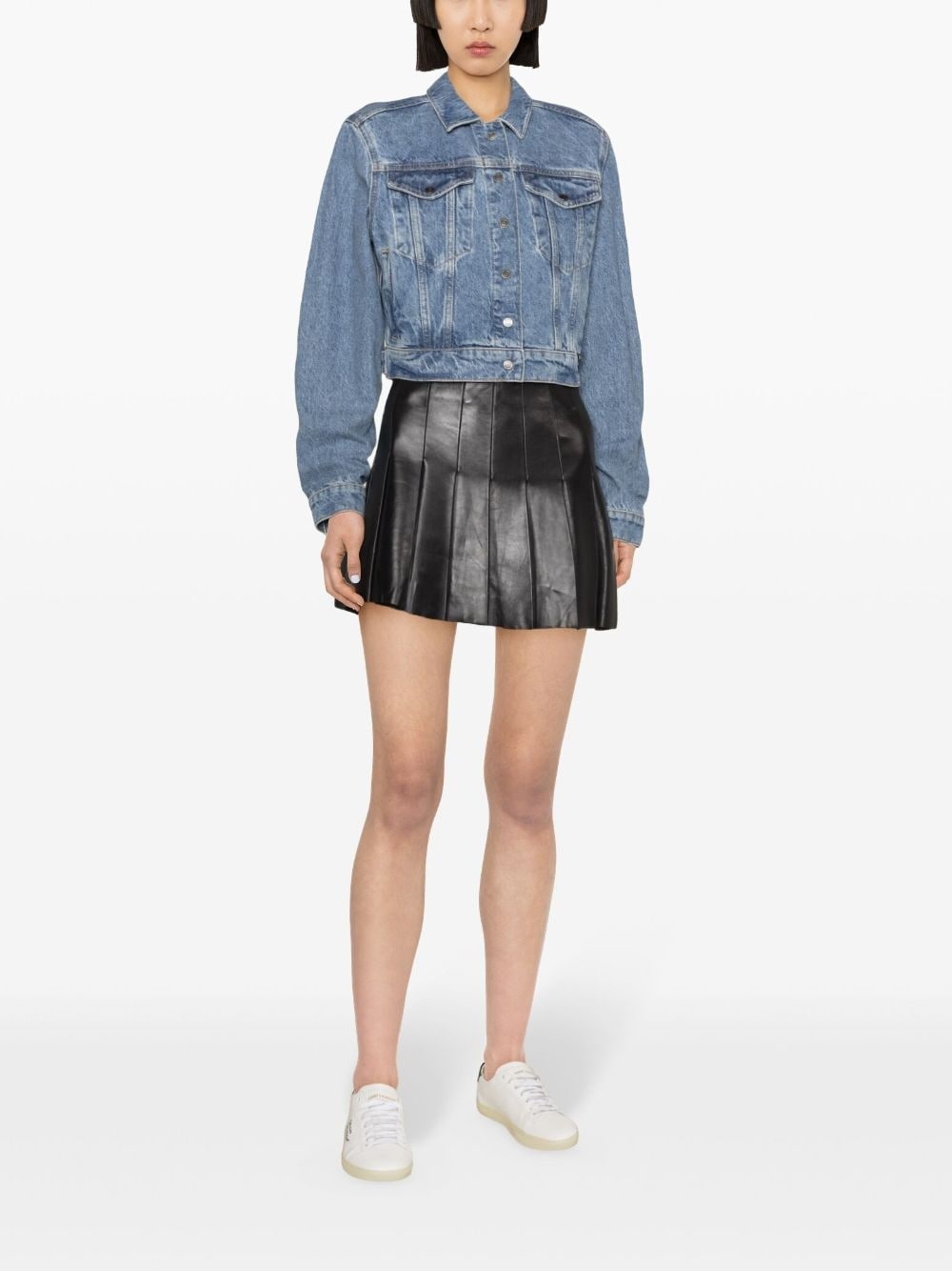 logo-patch denim jacket - 2