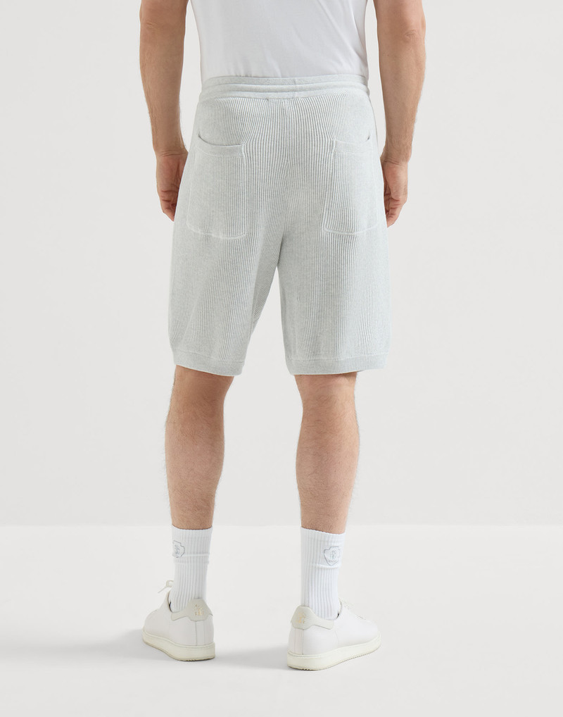 Cotton English rib knit Bermuda shorts 3