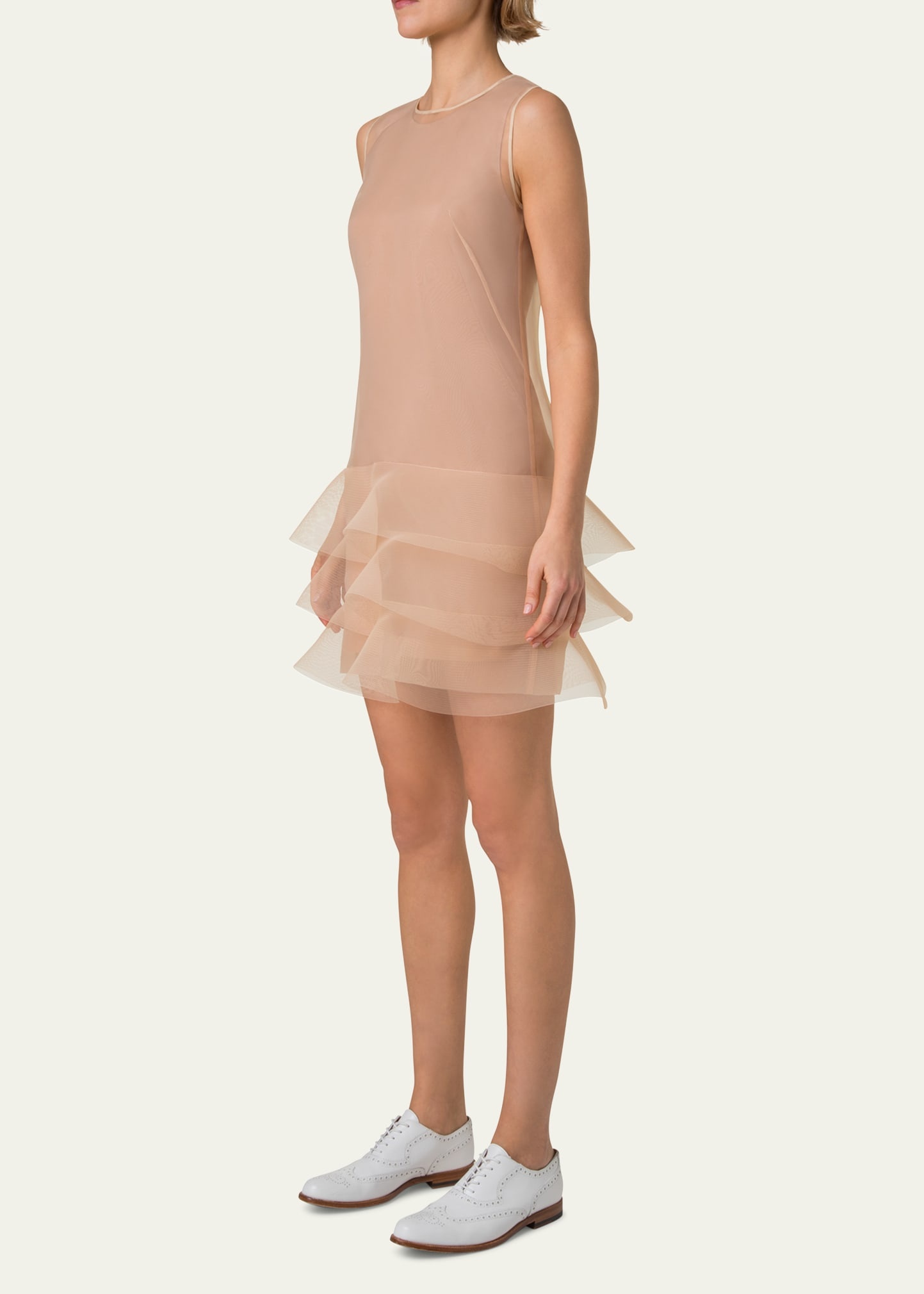 Hatband Waves Techno Organza Mini Dress - 4