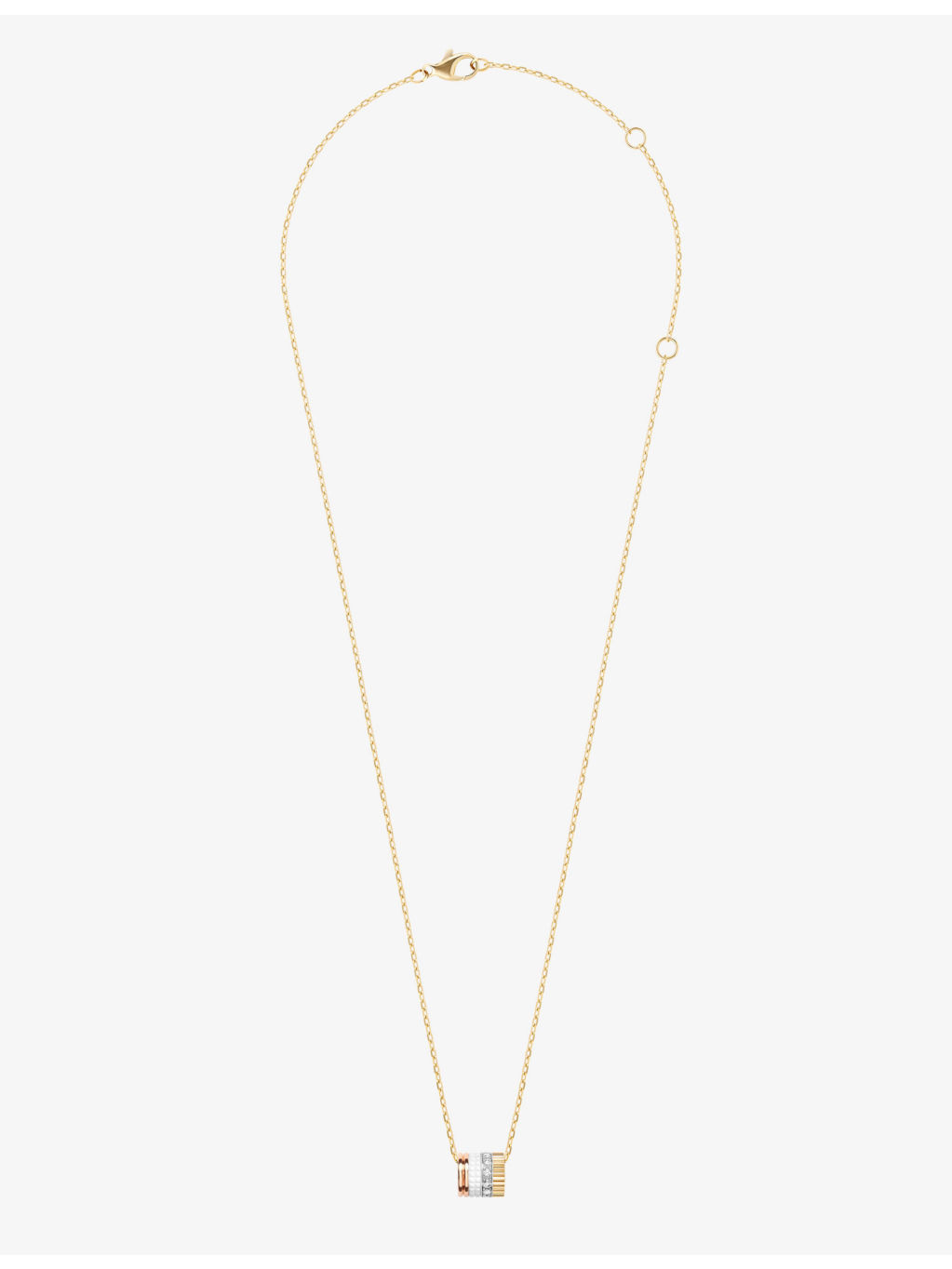 Quatre White Edition 18ct yellow, white and rose-gold, ceramic and 0.17ct diamond pendant necklace - 3