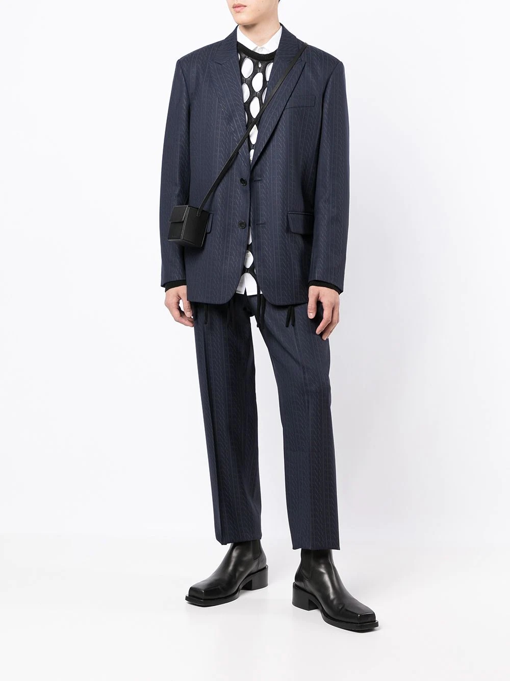 VLTN-print single-breasted suit jacket - 2