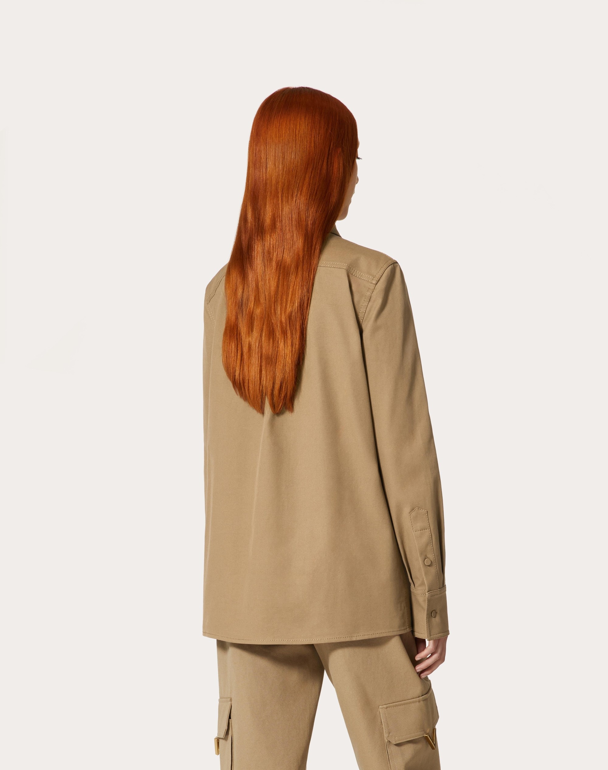 STRETCH COTTON CANVAS OVERSHIRT - 4