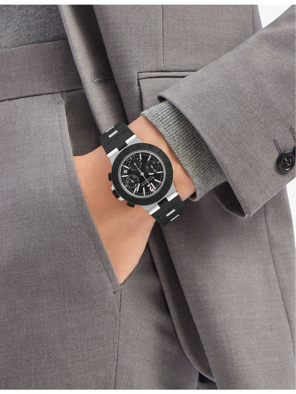 RE00017 BVLGARI BVLGARI aluminium and titanium automatic watch - 4