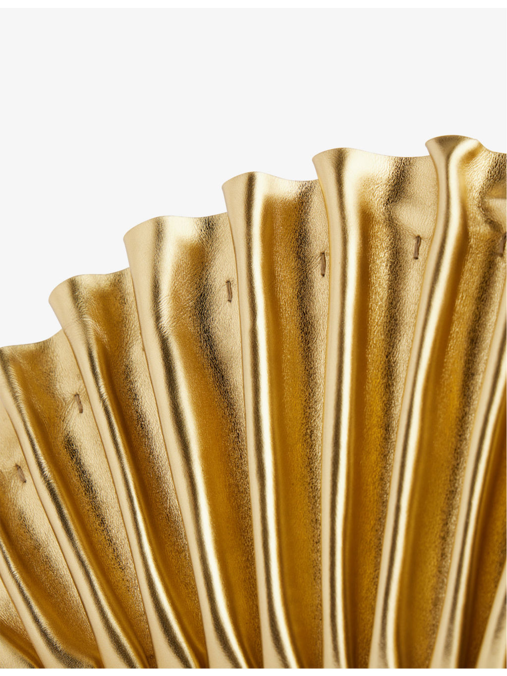 Nala pleated metallic-leather clutch bag - 2