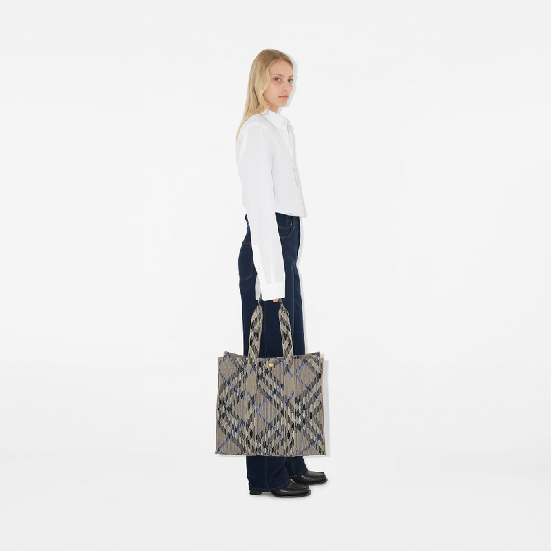 Burberry Medium Check Knitted Tote outlook