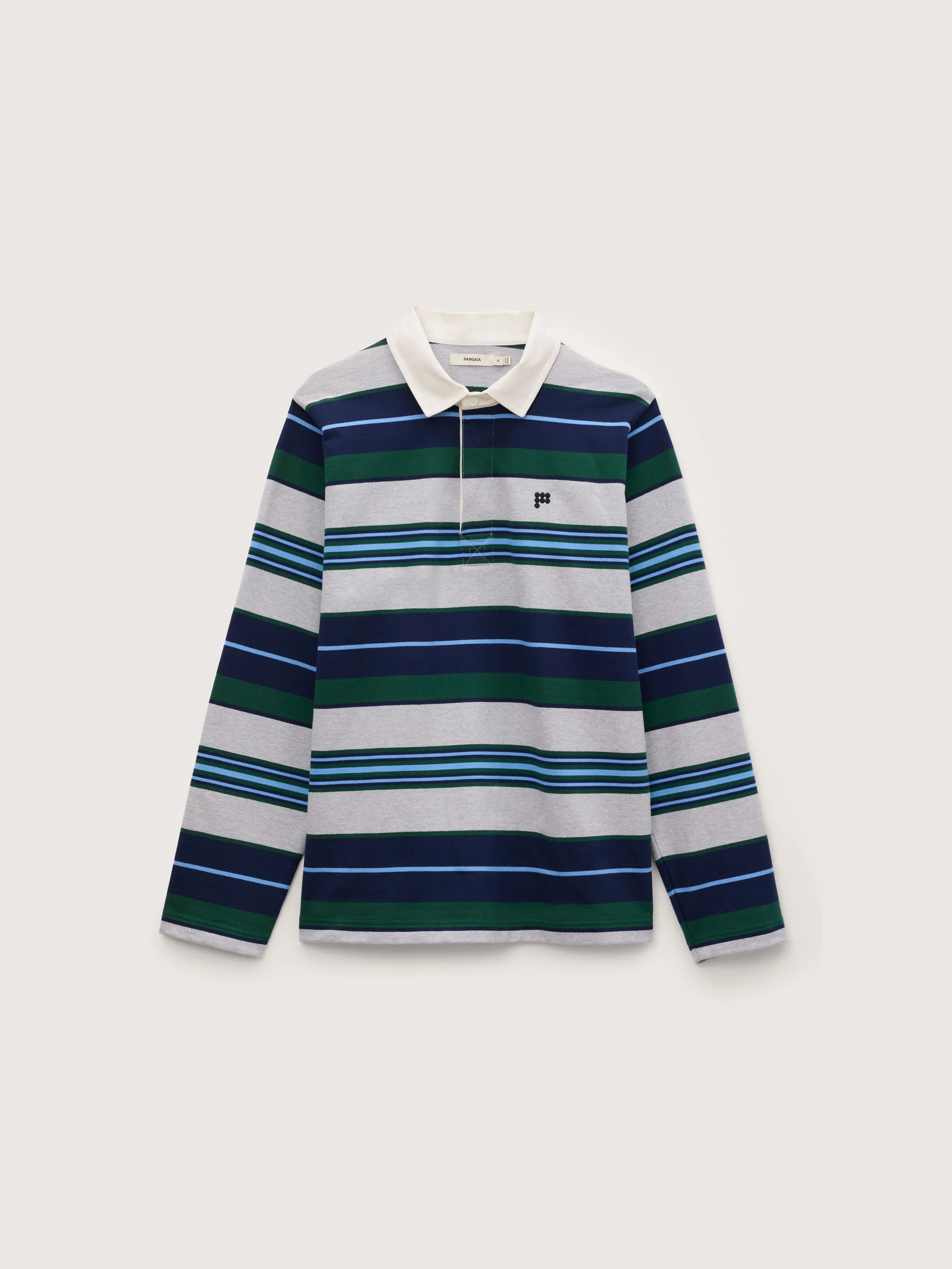 Mens Striped Long Sleeve Polo Shirt - Depth Green Stripe - 1