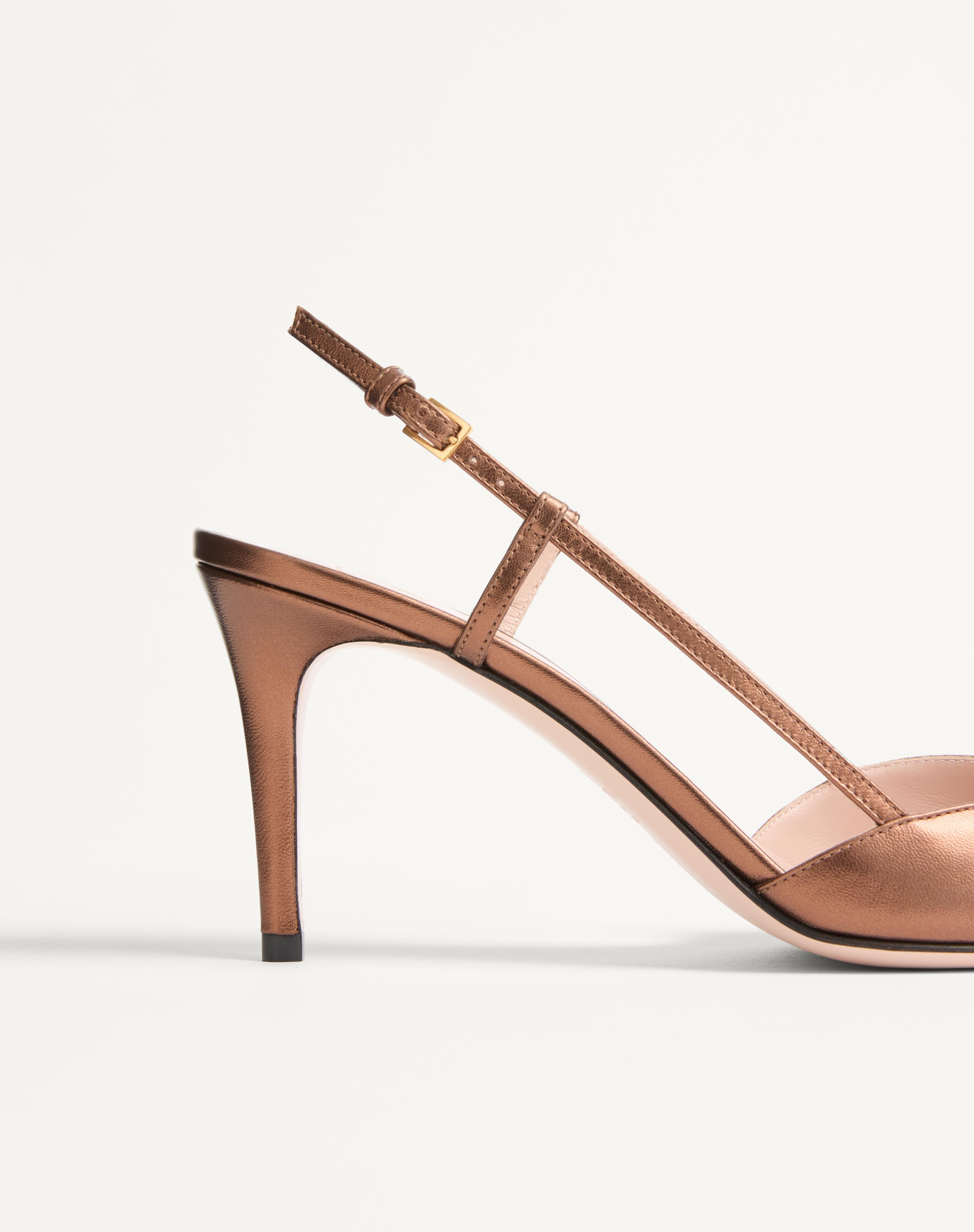 VLOGO SIGNATURE SLINGBACK PUMP IN LAMINATED NAPPA LEATHER 80MM - 7