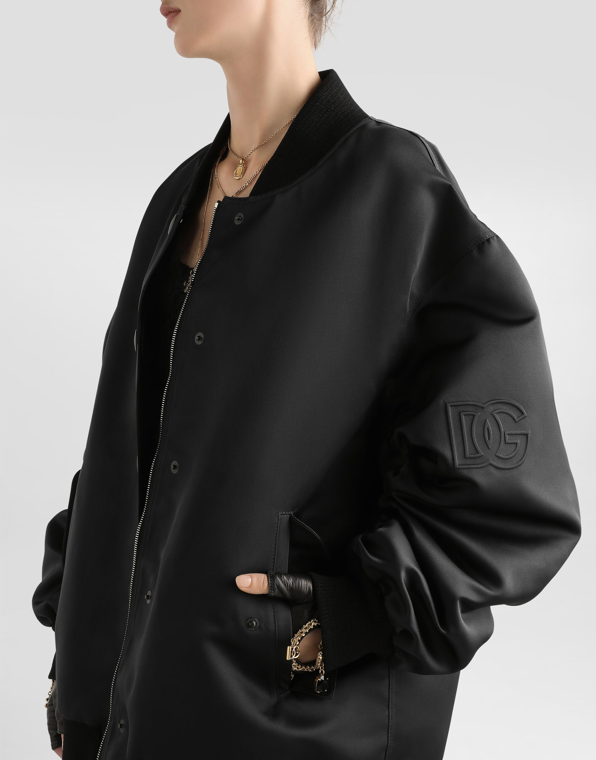 Oversized jacket with embossed print - 4