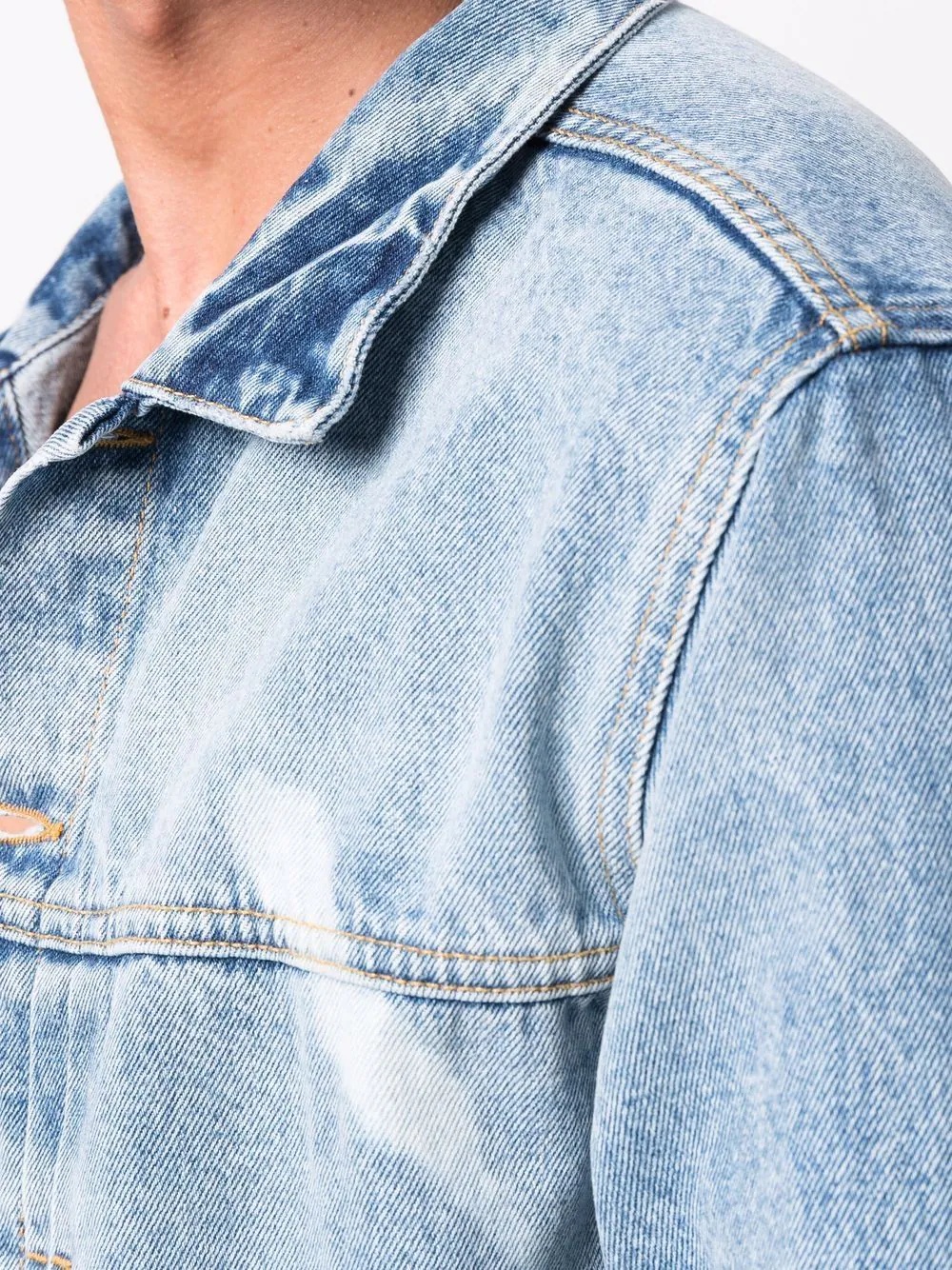 bleached denim jacket - 5