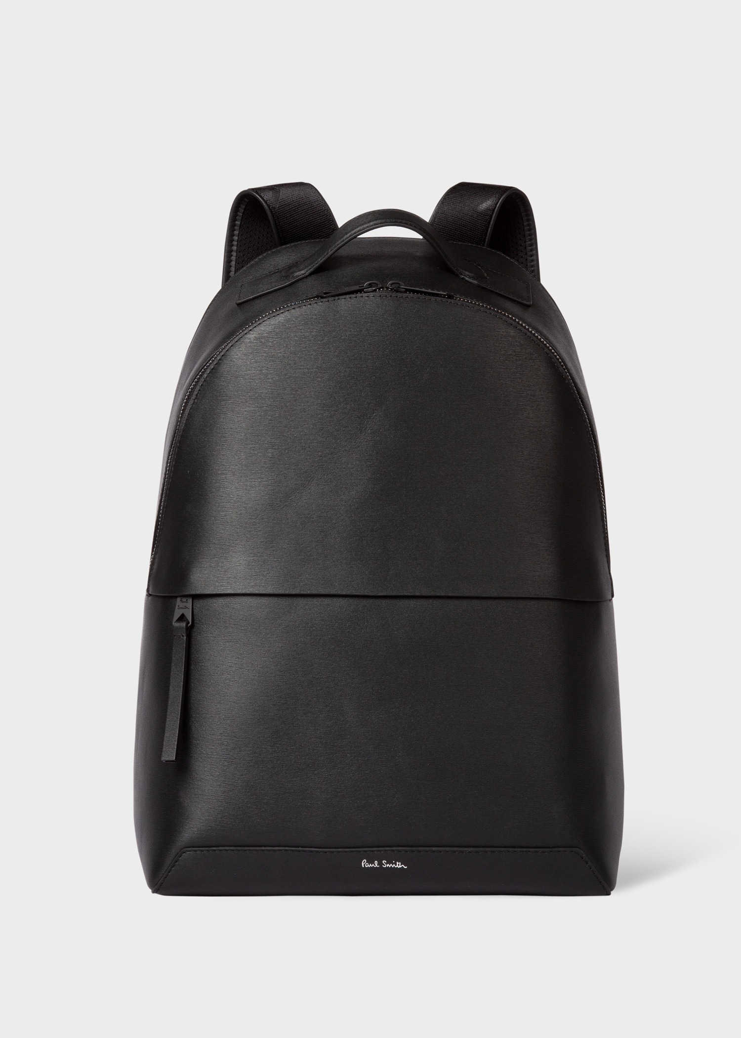 Black Embossed Leather Backpack - 1