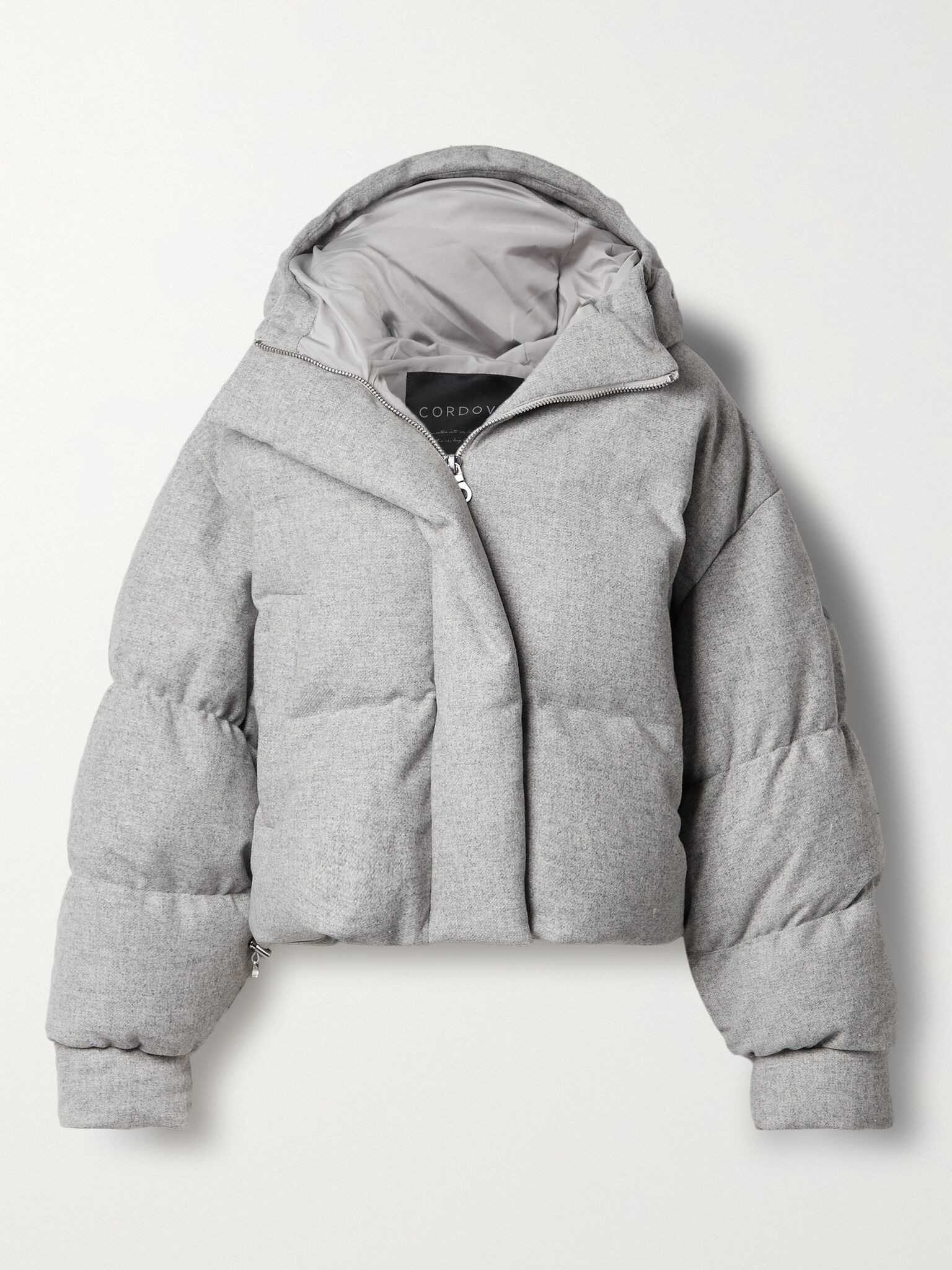 Aomori hooded quilted down ski jacket Gray - 1