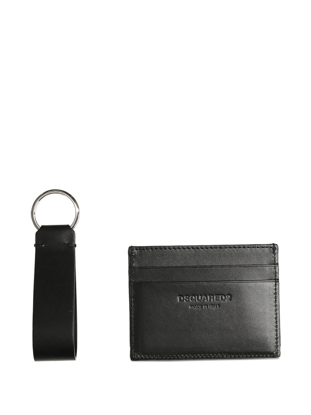 logo leather card-holder keyring set - 2