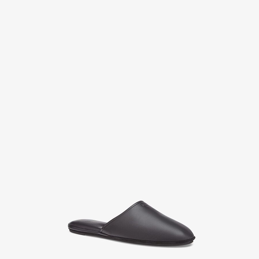 Black nappa leather mules - 2