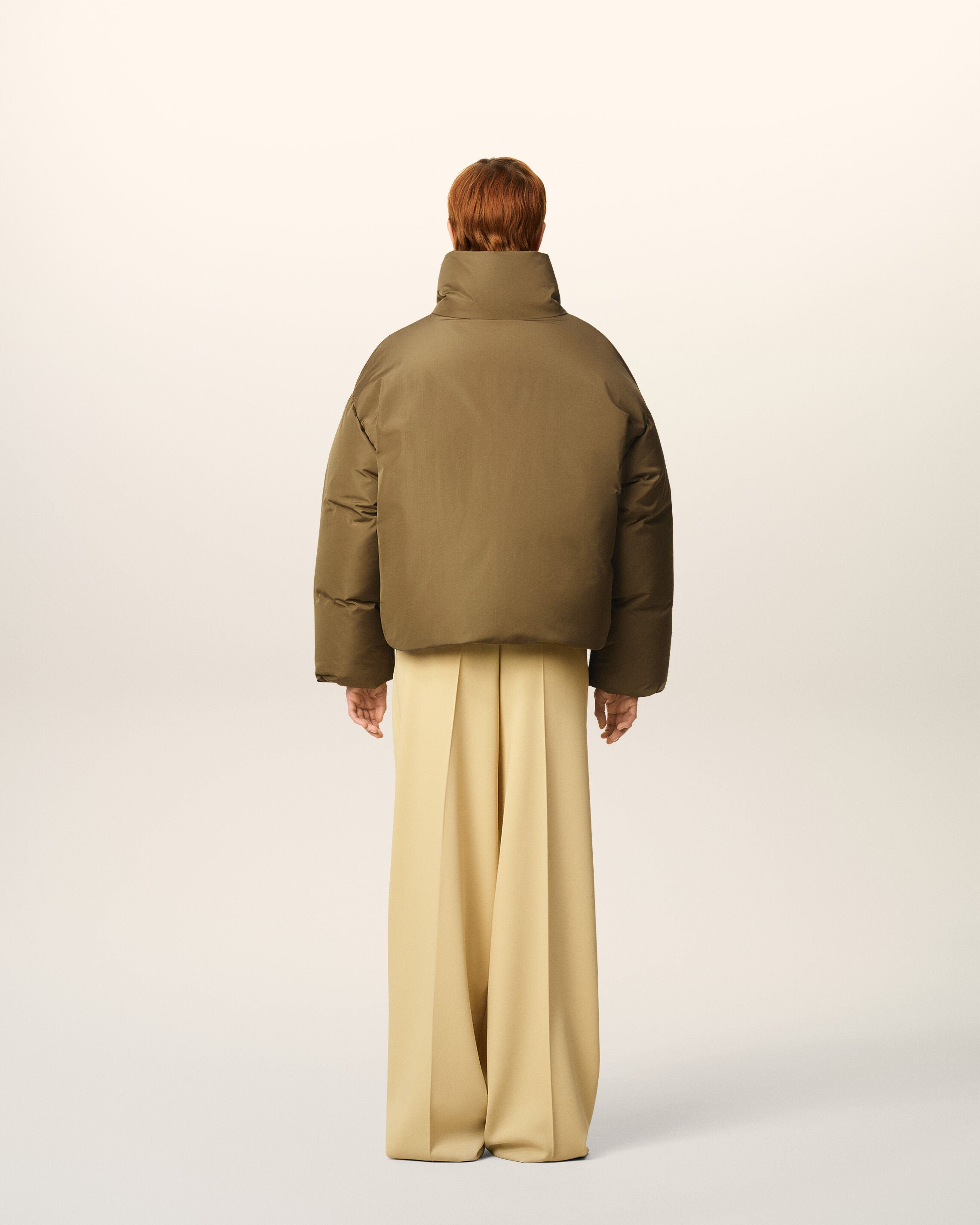 GREEN TAFFETAS  AMI DE COEUR DOWN JACKET - 5